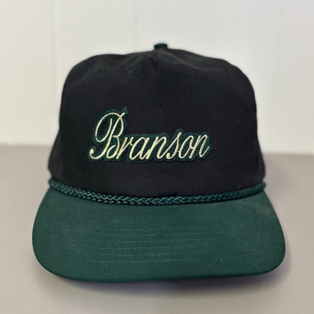 VINTAGE 90's BRANSON HAT ZIPPER BACK ROPE